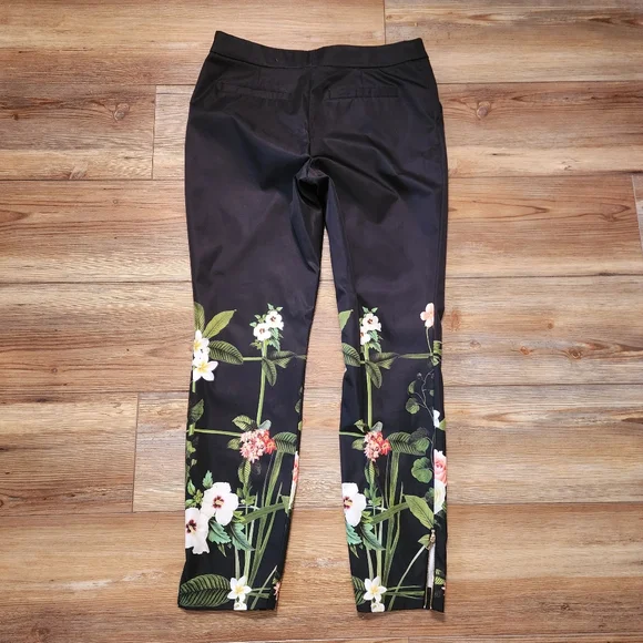 Ted Baker Hadas Secret Trellis Pants Women's Black Floral Satin - Picture 3 of 11